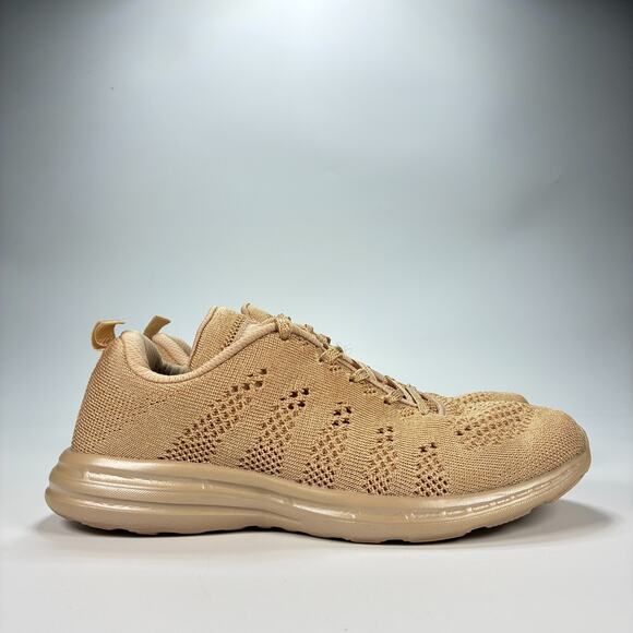APL TechLoom Pro Beige Knit Running Shoes Lace Up Comfort Sneakers Womens Size 8 - Picture 1 of 10